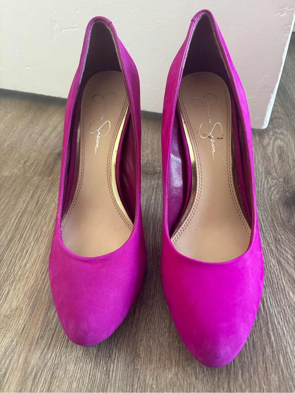 Jessica Simpson Magenta Suede Pointed Toe High Heels